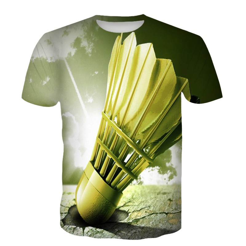 Badminton Outfit - 배드민턴 티셔츠 셔틀콕 3D 프린트 스트리트웨어