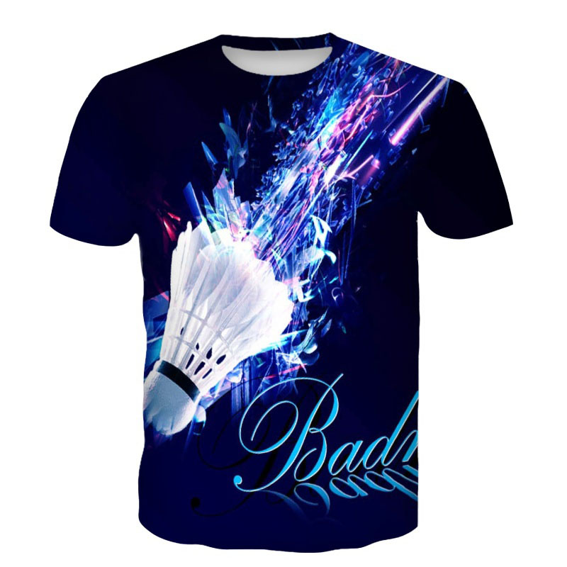 배드민턴 티셔츠 셔틀콕 3D 프린트 스트리트웨어 여름  - Badminton Outfit 리뷰 및 가격