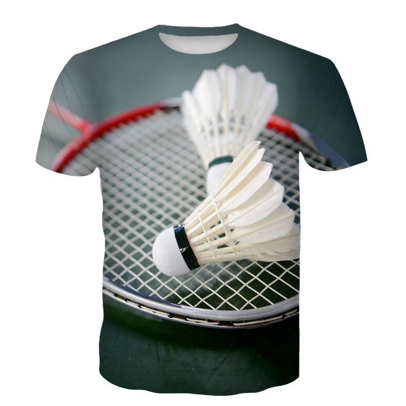 배드민턴 티셔츠 셔틀콕 3D 프린트 스트리트웨어 여름  - Badminton Outfit 리뷰 및 가격