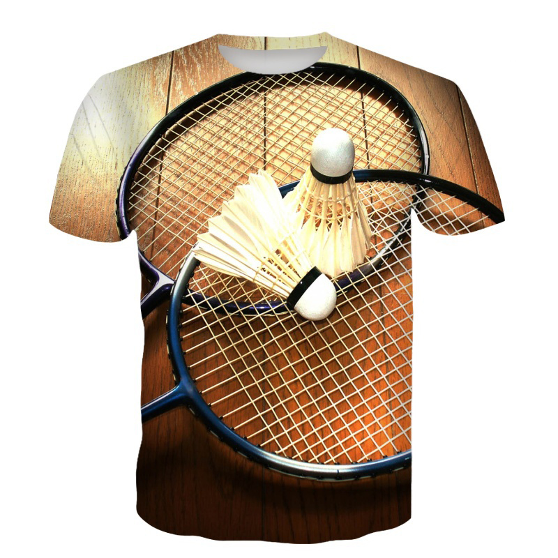 배드민턴 티셔츠 셔틀콕 3D 프린트 스트리트웨어 여름  - Badminton Outfit 리뷰 및 가격