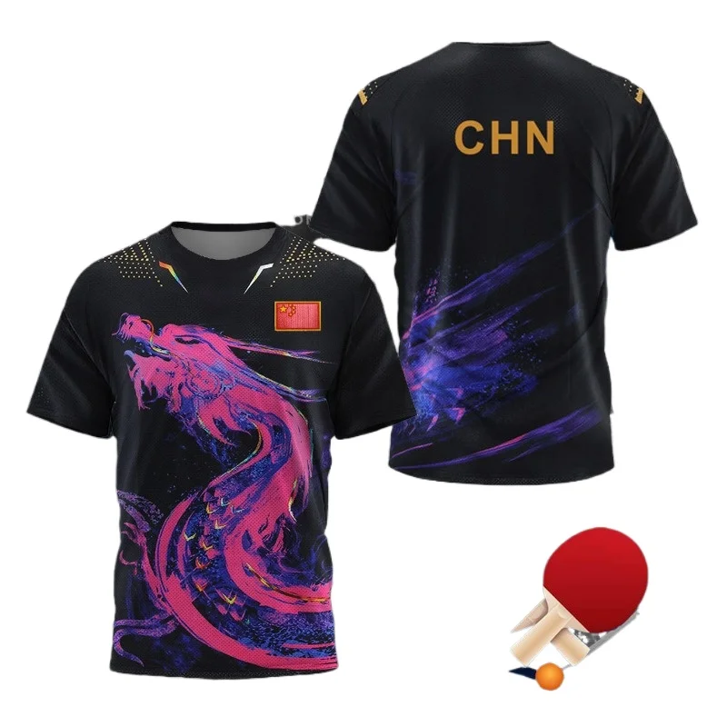 중국 드래곤 탁구 그래픽 T 셔츠 남성 의류 패션 배드 - Badminton Outfit 리뷰 및 가격
