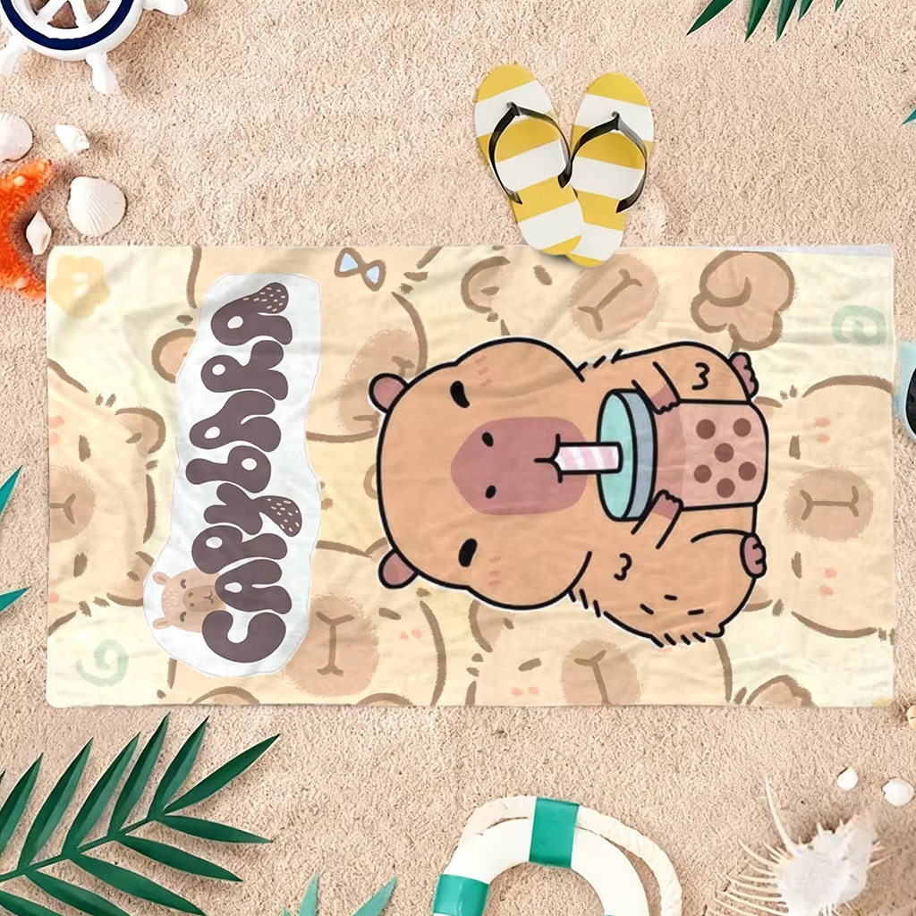 카피바라 만화 비치 타월 속건성 소형~대형 타월 해변  - Towel Small Sport 리뷰 및 가격